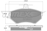 TOMEX Brakes Piduriklotsi komplekt,  ketaspidur TX 13-94