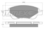 TOMEX Brakes Piduriklotsi komplekt,  ketaspidur TX 14-37