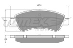 TOMEX Brakes Piduriklotsi komplekt,  ketaspidur TX 14-64
