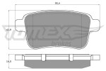 TOMEX Brakes Piduriklotsi komplekt,  ketaspidur TX 15-85