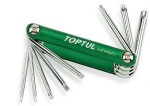 TOPTUL Kuuskant võti TORX, 8 w 1 , T9,T10, T15, T20, T25, T27, T30, T40