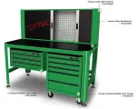 TOPTUL Tööriistade kapi sein, suurus: 1560x200x603mm TAAD1602