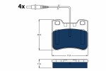 TRW Piduriklotsi komplekt,  ketaspidur ELECTRIC BLUE GDB1031BTE