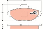 TRW Piduriklotsi komplekt,  ketaspidur COTEC GDB1099