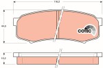 TRW Piduriklotsi komplekt,  ketaspidur COTEC GDB1182