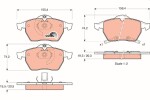 TRW Piduriklotsi komplekt,  ketaspidur COTEC GDB1342