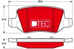 TRW Piduriklotsi komplekt,  ketaspidur DTEC COTEC GDB1481DTE