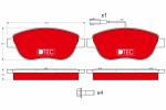 TRW Piduriklotsi komplekt,  ketaspidur DTEC COTEC GDB1483DTE