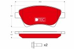 TRW Piduriklotsi komplekt,  ketaspidur DTEC COTEC GDB1552DTE