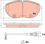 TRW Piduriklotsi komplekt,  ketaspidur GDB2486