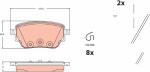 TRW Piduriklotsi komplekt,  ketaspidur GDB2553