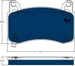 TRW Piduriklotsi komplekt,  ketaspidur ELECTRIC BLUE GDB2555BTE