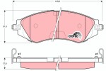 TRW Piduriklotsi komplekt,  ketaspidur COTEC GDB3171