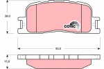 TRW Piduriklotsi komplekt,  ketaspidur COTEC GDB3374