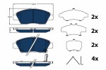 TRW Piduriklotsi komplekt,  ketaspidur ELECTRIC BLUE GDB3493BTE