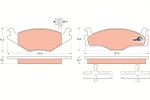 TRW Piduriklotsi komplekt,  ketaspidur COTEC GDB454
