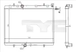 TYC Radiaator,  mootorijahutus 726-0020-R