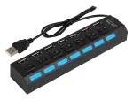 USB jaotur 7x lüliti ja lediga Blow