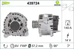 Generaator VALEO ORIGINS NEW OE TECHNOLOGY 14V 439724