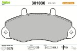 VALEO  Piduriklotsi komplekt,ketaspidur FIRST 301036