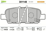 VALEO Piduriklotsi komplekt,  ketaspidur ESSENTIAL 301148