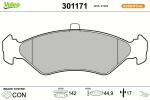 VALEO Piduriklotsi komplekt,  ketaspidur ESSENTIAL 301171