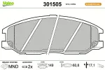 VALEO Piduriklotsi komplekt,  ketaspidur ESSENTIAL 301505