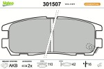 VALEO Piduriklotsi komplekt,  ketaspidur ESSENTIAL 301507