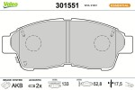 VALEO Piduriklotsi komplekt,  ketaspidur ESSENTIAL 301551
