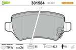 VALEO  Piduriklotsi komplekt,ketaspidur FIRST 301584