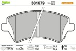 VALEO Piduriklotsi komplekt,  ketaspidur ESSENTIAL 301679