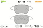 VALEO Piduriklotsi komplekt,  ketaspidur ESSENTIAL 301715