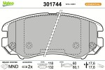 VALEO Piduriklotsi komplekt,  ketaspidur ESSENTIAL 301744