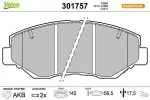 VALEO Piduriklotsi komplekt,  ketaspidur ESSENTIAL 301757