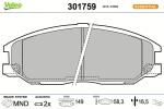VALEO Piduriklotsi komplekt,  ketaspidur ESSENTIAL 301759