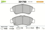 VALEO Piduriklotsi komplekt,  ketaspidur ESSENTIAL 301760