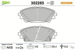 VALEO Piduriklotsi komplekt,  ketaspidur ESSENTIAL 302285