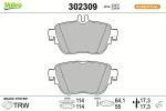 VALEO Piduriklotsi komplekt,  ketaspidur ESSENTIAL 302309