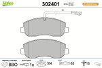 VALEO Piduriklotsi komplekt,  ketaspidur ESSENTIAL 302401