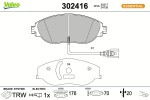 VALEO Piduriklotsi komplekt, ketaspidur ESSENTIAL 302416