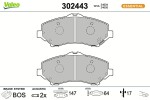 VALEO Piduriklotsi komplekt,  ketaspidur ESSENTIAL 302443