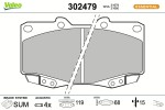 VALEO Piduriklotsi komplekt,  ketaspidur ESSENTIAL 302479