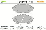VALEO Piduriklotsi komplekt,  ketaspidur ESSENTIAL 302494