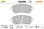 VALEO Piduriklotsi komplekt,  ketaspidur ESSENTIAL 302499