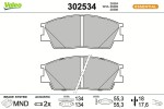 VALEO Piduriklotsi komplekt,  ketaspidur ESSENTIAL 302534
