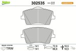 VALEO Piduriklotsi komplekt,  ketaspidur ESSENTIAL 302535