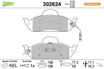 VALEO Piduriklotsi komplekt,  ketaspidur ESSENTIAL 302624
