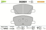 VALEO Piduriklotsi komplekt,  ketaspidur ESSENTIAL 302681