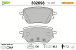VALEO Piduriklotsi komplekt,  ketaspidur ESSENTIAL 302698