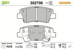 VALEO Piduriklotsi komplekt,  ketaspidur ESSENTIAL 302706